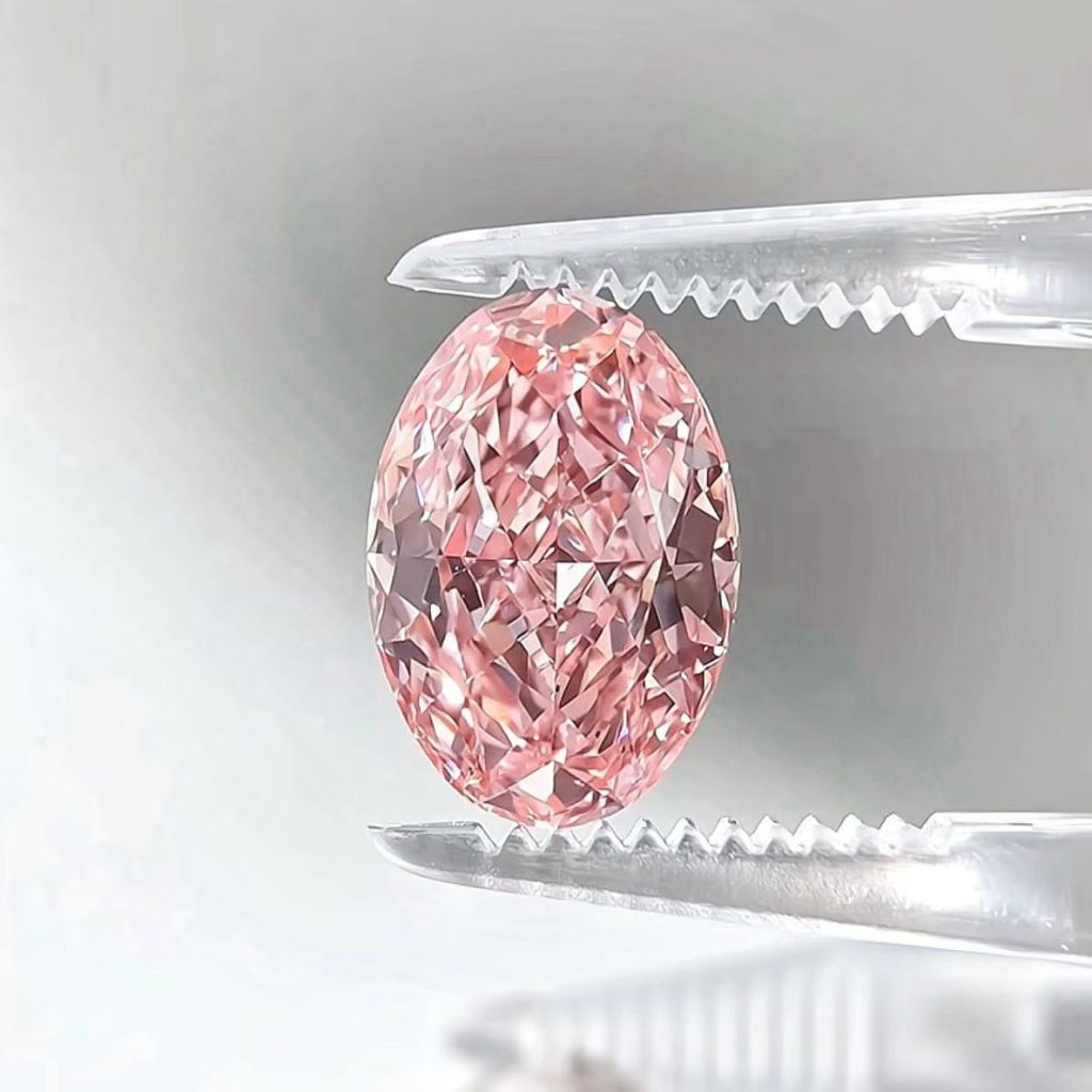 pink oval lab diamonds